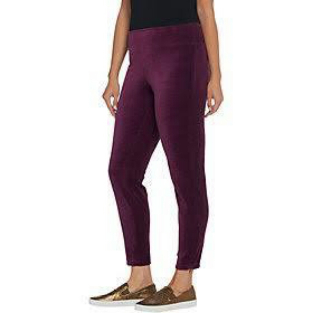 Denim and Company velour legging zipper ankle
